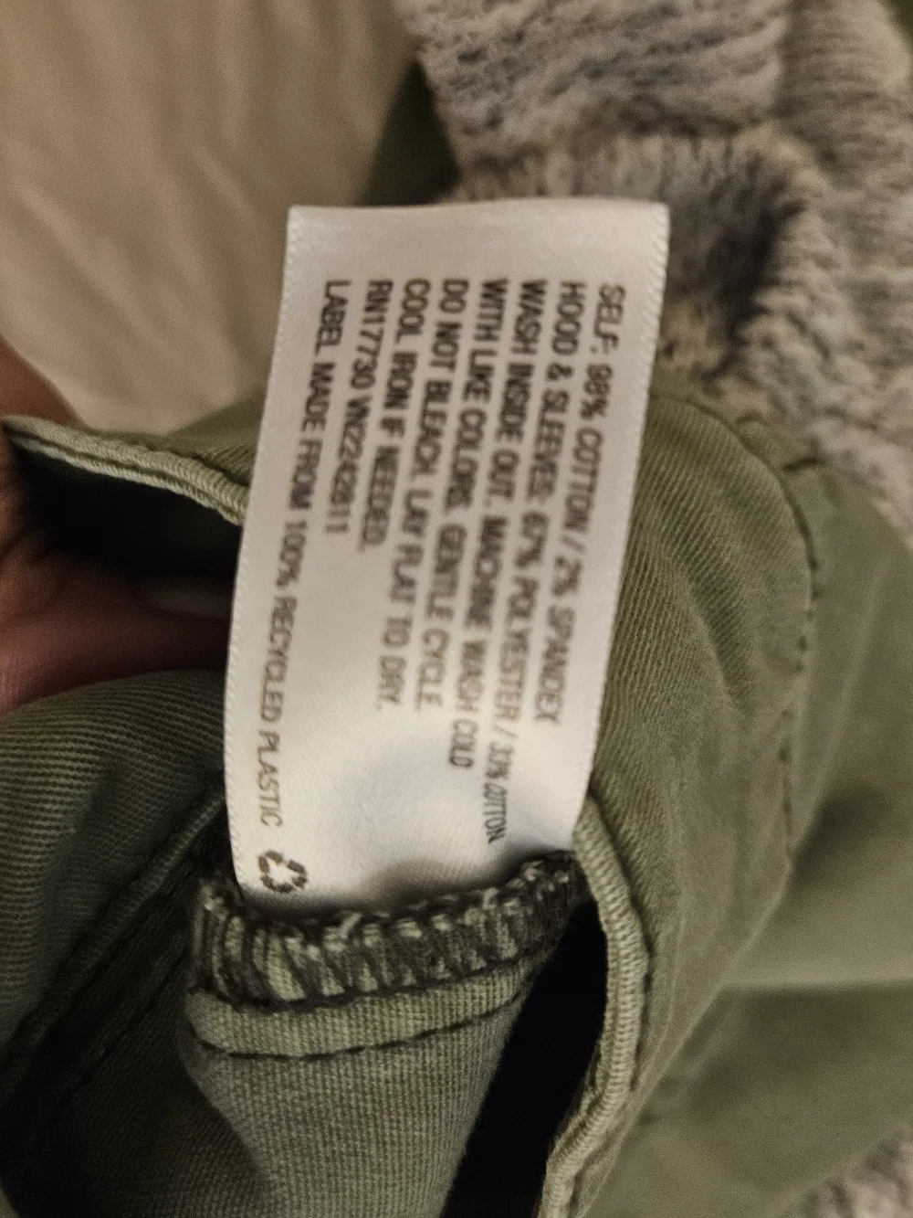 Mossimo Supply Co. Two-Tone Olive Utility Jacket with Knit Hood